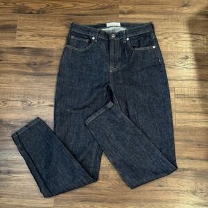 Everlane Womens High Rise Rigid‎ Denim Jean RN 139393 Skinny Sz 28 Dark Wash